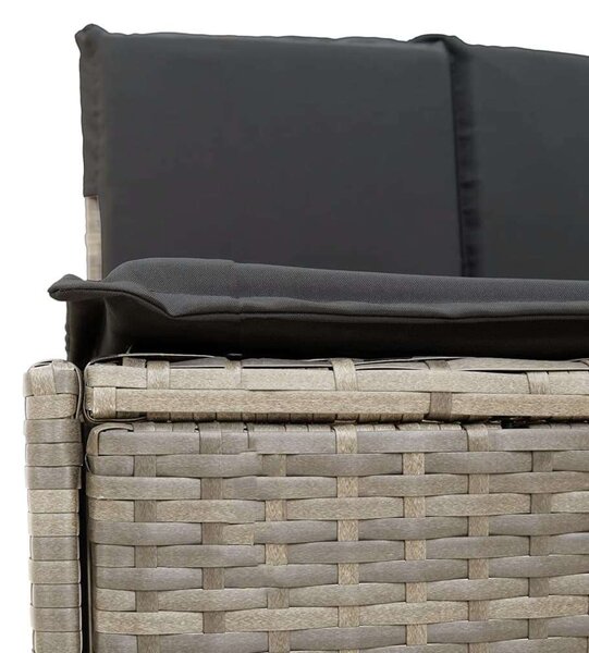 VidaXL 2 db szürke polyrattan pezsgőfürdő pad párnával