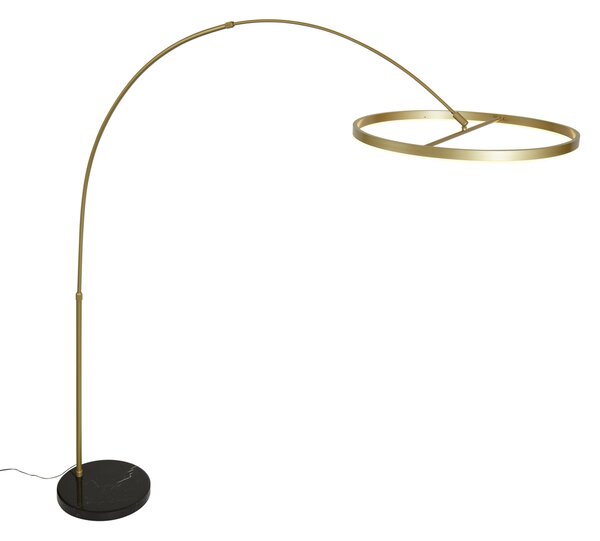 Design íves állólámpa arany színben, LED-del, 3 fokozatban dimmelhető - Anello