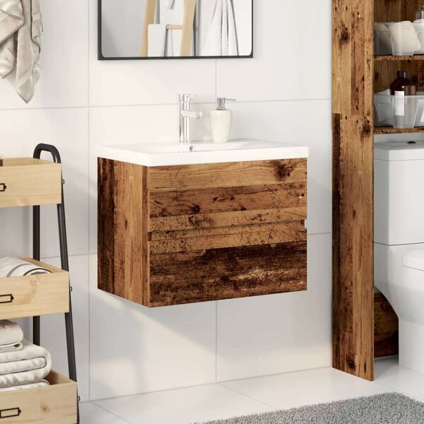 VidaXL Antik Fa Mosdószekrény - Beépített Mosdó - 61x39,5x49 cm