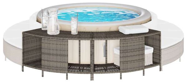 VidaXL Pezsgőfürdő Tárolópolc - 2 db - Szürke Polyrattan