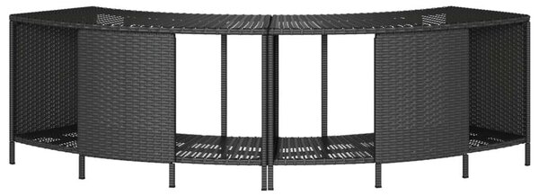 VidaXL Pezsgőfürdő Tárolópolc - 2 db - Fekete Polyrattan - 112x45x55cm