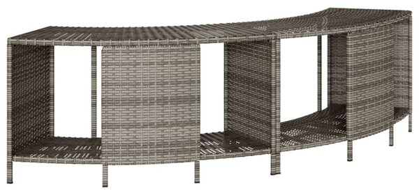 VidaXL Pezsgőfürdő Tárolópolc - 2 db - Szürke Polyrattan