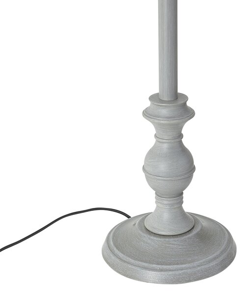 Fekete állólámpa virágmintás búrával és fehér belsővel 45 cm - Classico