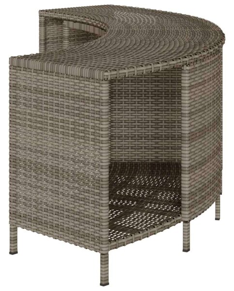 VidaXL Pezsgőfürdő Tárolópolc - 2 db - Szürke Polyrattan