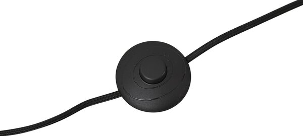 Fekete állólámpa virágmintás búrával és fehér belsővel 45 cm - Classico