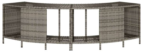 VidaXL Pezsgőfürdő Tárolópolc - 2 db - Szürke Polyrattan
