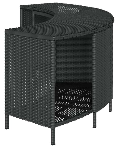 VidaXL Pezsgőfürdő Tárolópolc - 2 db - Fekete Polyrattan - 112x45x55cm