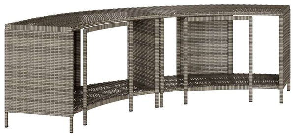 VidaXL Pezsgőfürdő Tárolópolc - 2 db - Szürke Polyrattan