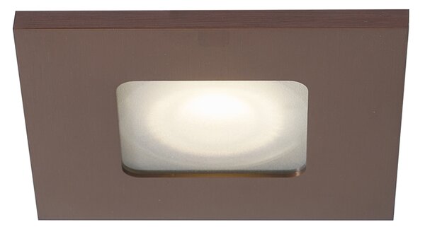 6 darabos modern süllyesztett spotlámpa szett sötét bronz négyzet alakú IP44 - Qure