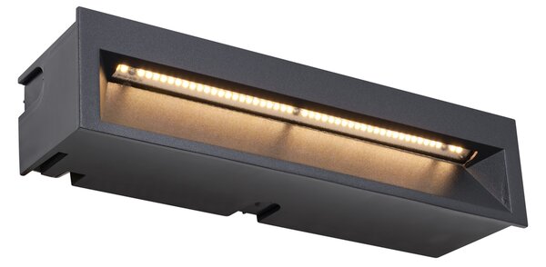 6 darabos modern, süllyesztett fali lámpa szett fekete 28cm LED-del IP65 - Mert