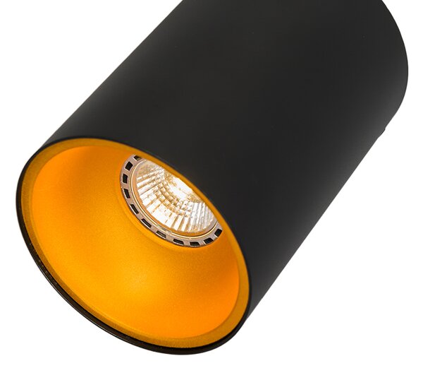4 darabos modern spotlámpa szett fekete arany GU10 50mm - Deep