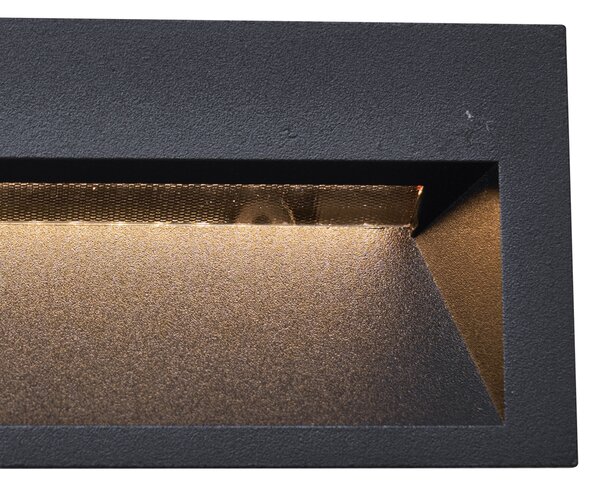 6 darabos modern süllyesztett fali lámpa szett fekete 16 cm LED-del IP65 - Mert