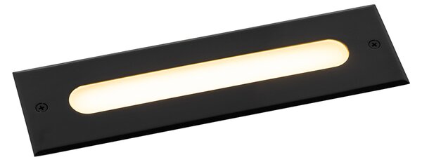 4 darabos modern fekete talajba süllyeszthető spotlámpa készlet 30 cm LED-del IP65 - Eline