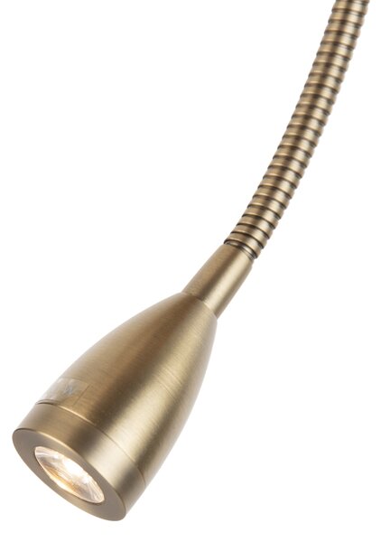Bronz fali lámpa rugalmas karral és narancssárga búrával, arany belsővel 18 cm - Brescia Combi