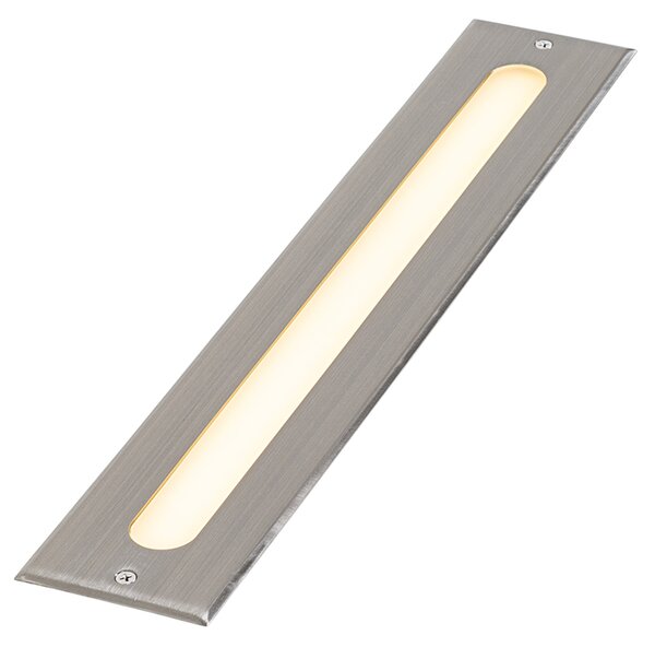 2 darabos modern acél színű földbe süllyeszthető spotlámpa készlet 50 cm LED-del IP65 - Eline