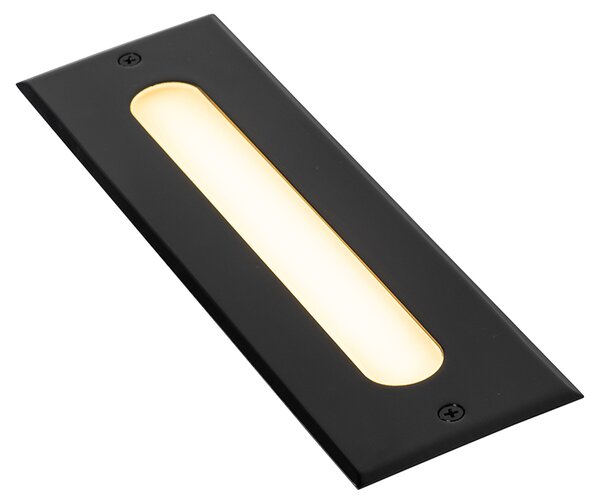 4 darabos modern fekete talajba süllyeszthető spotlámpa készlet 30 cm LED-del IP65 - Eline