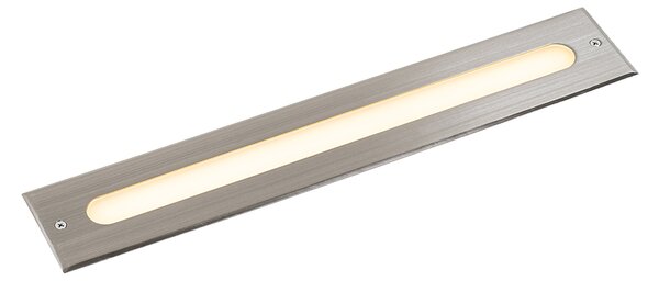 2 darabos modern acél színű földbe süllyeszthető spotlámpa készlet 50 cm LED-del IP65 - Eline