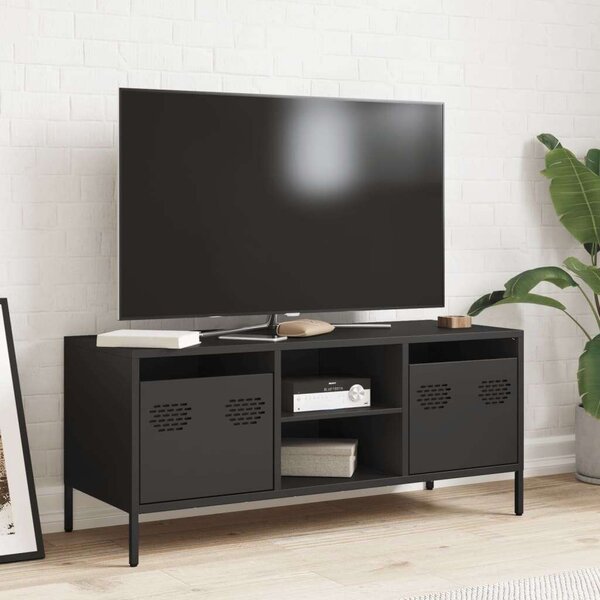 VidaXL Fém TV-szekrény - Fekete - 101,5x39x43,5 cm