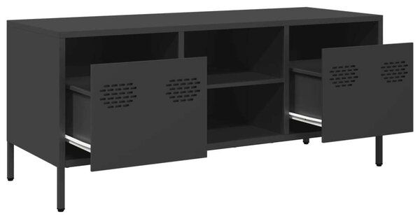 VidaXL Fém TV-szekrény - Fekete - 101,5x39x43,5 cm