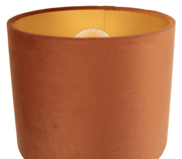 Bronz fali lámpa rugalmas karral és narancssárga búrával, arany belsővel 18 cm - Brescia Combi