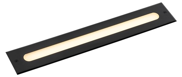 2 darabos modern fekete talajba süllyeszthető spotlámpa készlet 50 cm LED-del IP65 - Eline