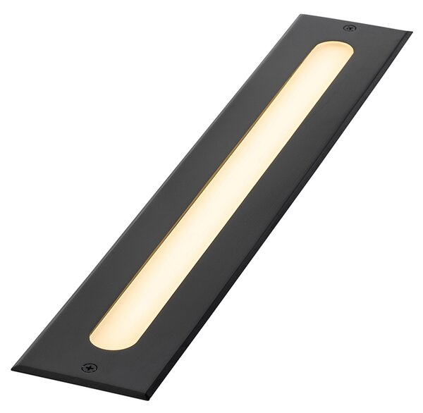 2 darabos modern fekete talajba süllyeszthető spotlámpa készlet 50 cm LED-del IP65 - Eline