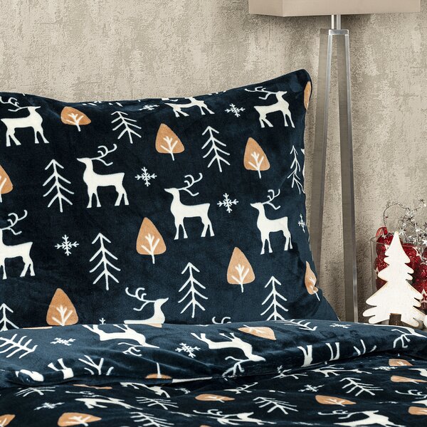 4Home Nordic Deer mikroflanel ágyneműhuzat, 140 x 200 cm, 70 x 90 cm