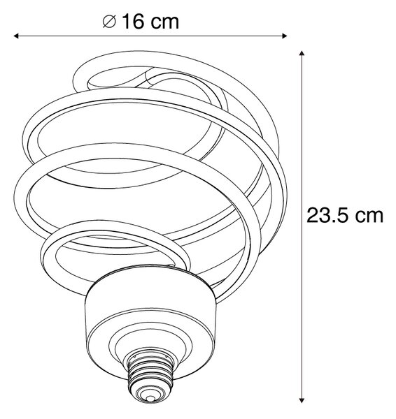 E27 LED dekorációs izzó fekete spirállal 6W 370 lm 3000K