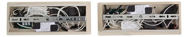 2 darabos bézs fali lámpa szett LED-del, USB-vel és indukciós töltővel - Riza