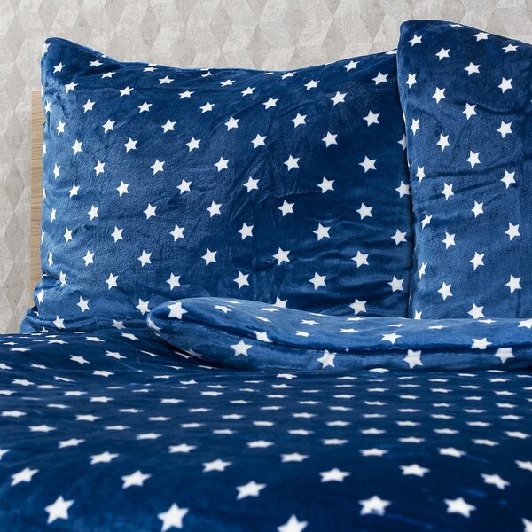 4Home Stars mikroflanel ágyneműhuzat kék, 140 x 220 cm, 70 x 90 cm, 140 x 220 cm, 70 x 90 cm