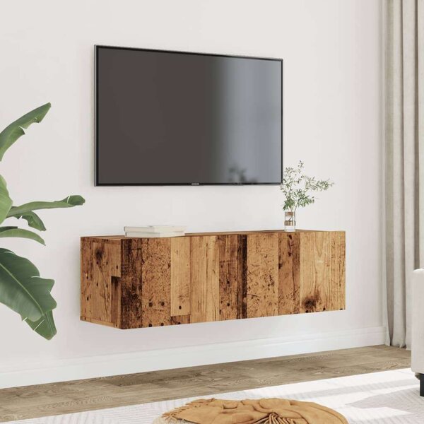 VidaXL Falra Szerelhető TV Szekrény - Antik Fa - 100x30x30 cm - 2 db