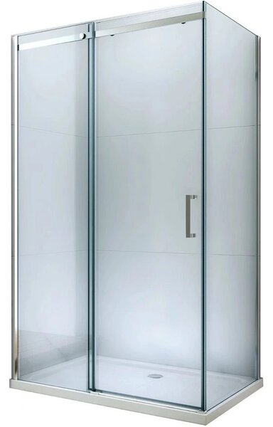 Mexen Omega zuhany 150x70cm, 8mm üveg, fekete profil-átlátszó üveg, 825-150-070-70-00