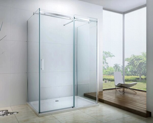 Mexen Omega 3 falas zuhanykabin 150x100cm, 8mm üveg, króm profil-átlátszó üveg, 825-150-100-03-00