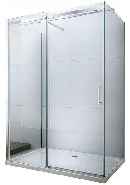 Mexen Omega 3 falas zuhanykabin 150x100cm, 8mm üveg, króm profil-átlátszó üveg, 825-150-100-03-00