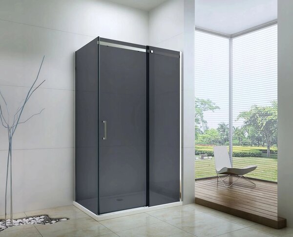 Mexen Omega zuhanykabin 160x70cm, 8mm üveg, króm profil-szürke üveg, 825-160-070-01-40