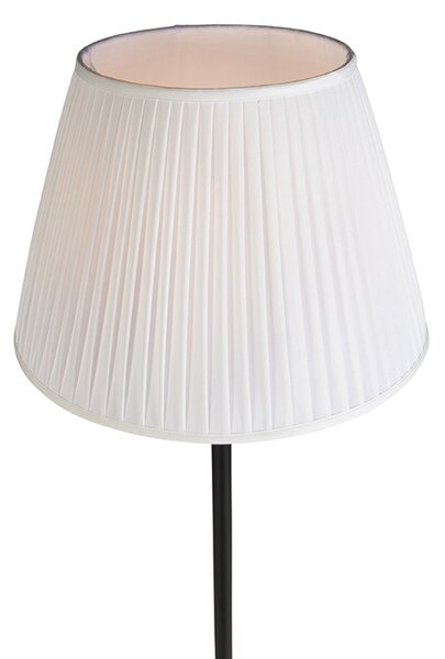 Modern állólámpa fekete fehér redős árnyékolóval 45 cm - Simplo