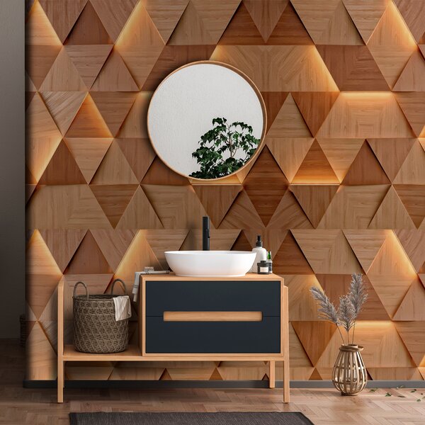 Fotótapéta Klasszikus fa háromszögek 3D megvilágítással, 3d fotótapéta, Fotótapéta 3d geometriai alakzatok, u99280 : Uwalls.hu