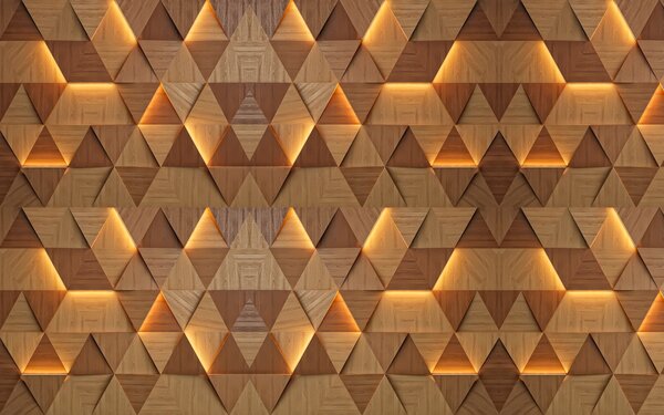 Fotótapéta Egy fal háromszögekből álló mintával, Geometriai 3D fotótapéta, Népszerű fotótapéta, u99280 - Tapeko.hu