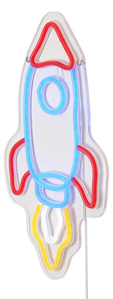 Neon fali lámpa, többszínű, LED-del - Rocket