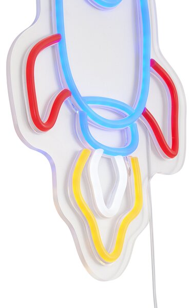Neon fali lámpa, többszínű, LED-del - Rocket
