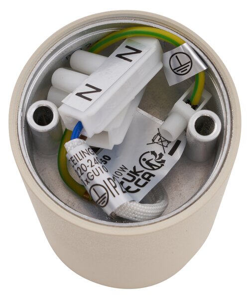 4 darabos modern bézs színű, felületre szerelhető spotlámpa készlet GU10 50mm kerek - Tuba