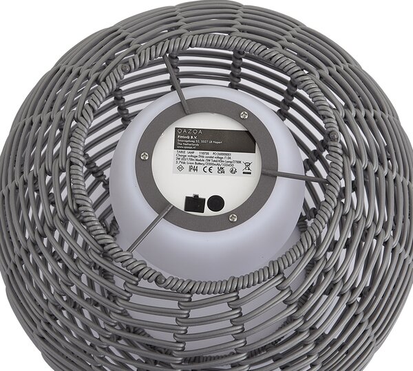 Kültéri asztali lámpa sötétszürke 30 cm LED-del, USB-C-vel újratölthető IP44 - Oli