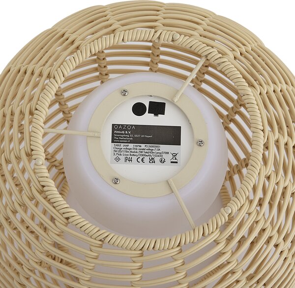 Kültéri asztali lámpa taupe 30 cm LED-del, USB-C-vel újratölthető IP44 - Oli