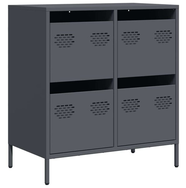 VidaXL Fém Komód - Antracit Szürke - 4 Fiók - 68x39x73,5cm