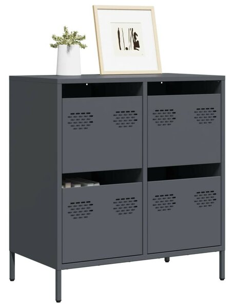 VidaXL Fém Komód - Antracit Szürke - 4 Fiók - 68x39x73,5cm