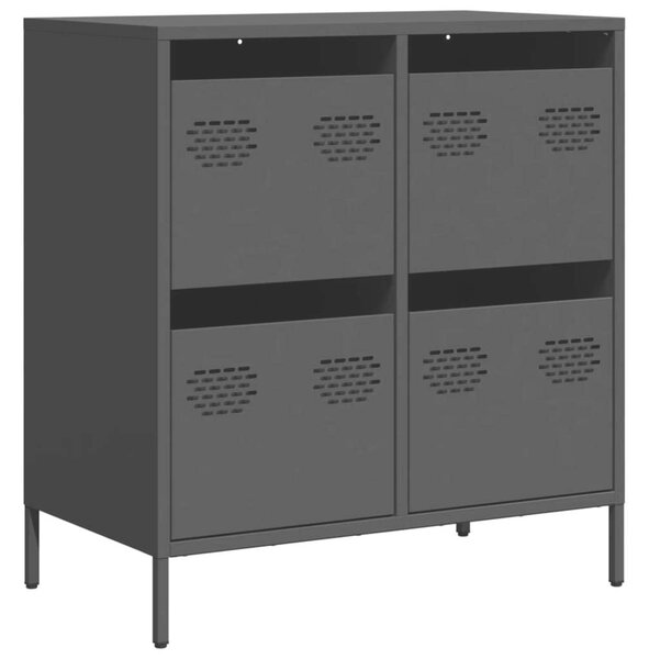 VidaXL Fém Komód - 4 Fiókos - Fekete - 68x39x73,5cm