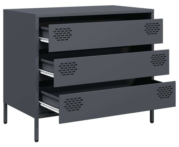VidaXL Acél Komód - 3 Fiók - 68x39x58,5 cm