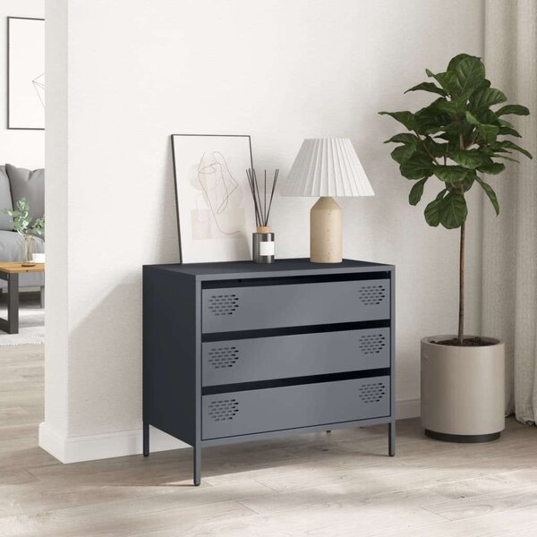 VidaXL Acél Komód - 3 Fiók - 68x39x58,5 cm