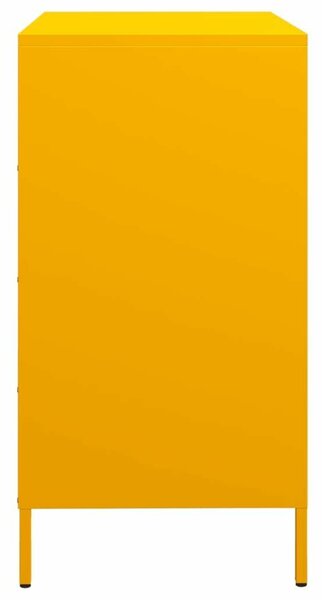 VidaXL Fém Komód - Mustársárga - 4 Fiók - 68x39x73,5cm
