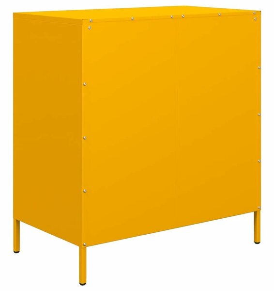 VidaXL Fém Komód - Mustársárga - 4 Fiók - 68x39x73,5cm